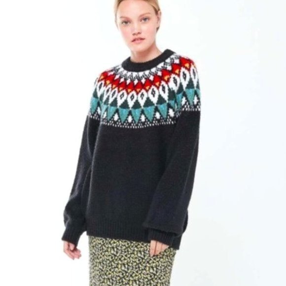 NEW Urban Outfitters Cadence Intarsia Knit Sweater - Picture 3 of 12